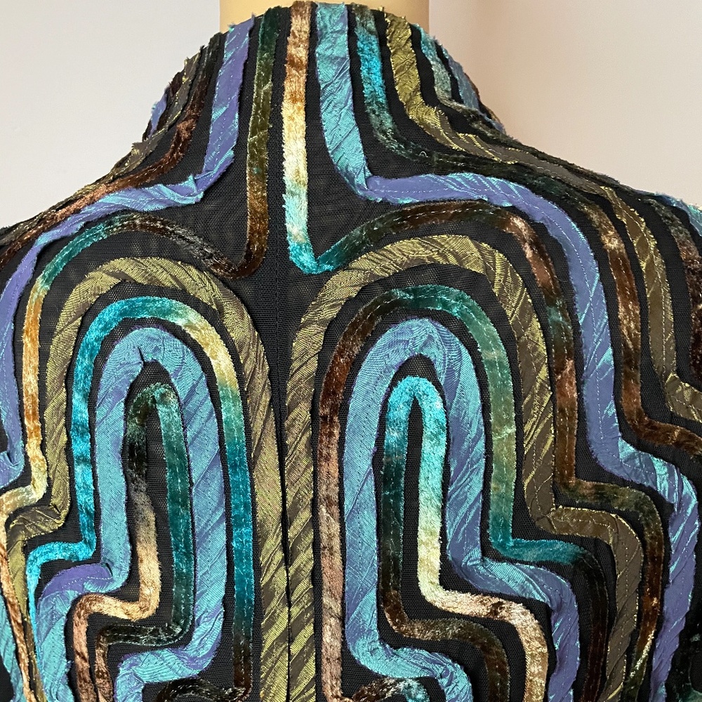 Glamorous vintage boho turquoise metallic jacket! - Picture 10 of 12